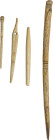 ROMAN BONE NEEDLES Roman period, c. 1st-3rd century AD. Lot of four (4) roman bone needles for sewing and for pinning hair up. Lenghts: 144, 67, 60, 5...