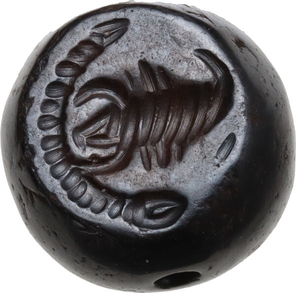SASANIAN STONE STAMP Sasanian Empire, 3rd-6th century AD. Spheroidal stamp with ...