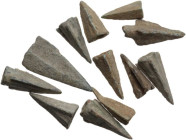 ANCIENT ARROWHEADS Miscellanea. Lot of twelve (12) ancient bronze arrowheads. Various shapes.