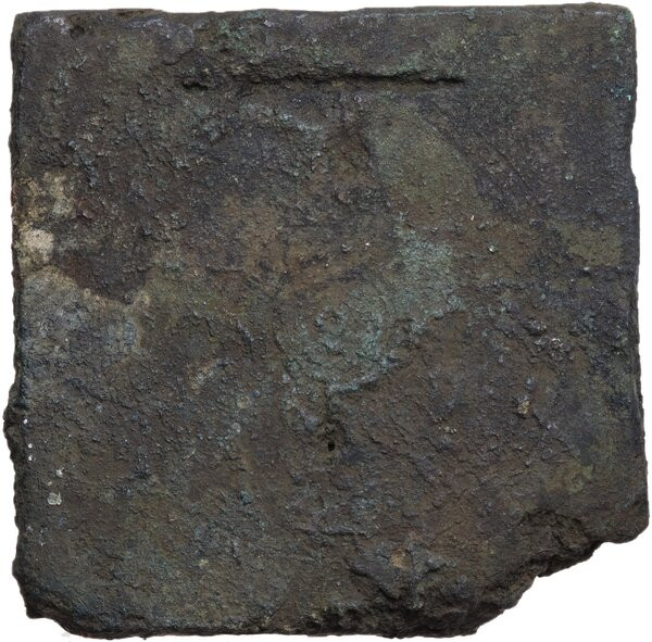 BRONZE SCALE WEIGHT Byzantine, 5th-10th century AD. Bronze square scale weight. ...