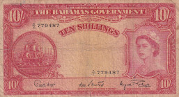 Bahamas, 10 Shillings, 1963, FINE(-), p14d