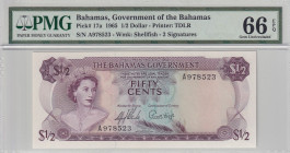 Bahamas, 1/2 Dollar, 1965, UNC, p17a