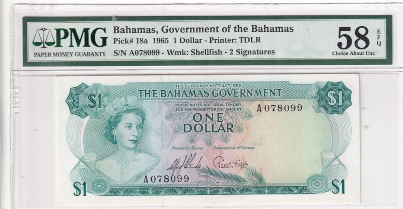 Bahamas, 1 Dollar, 1965, AUNC(+), p18a

PMG 58 EPQ

Estimate: USD 50-100