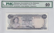 Bahamas, 10 Dollars, 1965, VF, p22b