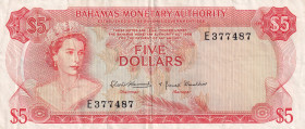 Bahamas, 5 Dollars, 1968, VF, p29a