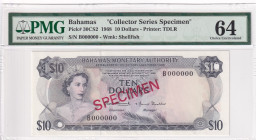 Bahamas, 10 Dollars, 1968, UNC, P30cs2, SPECIMEN