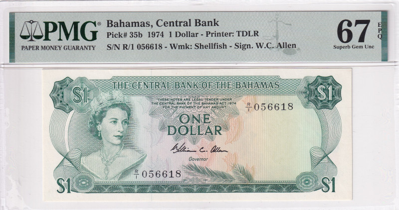 Bahamas, 1 Dollar, 1974, UNC, p35b

PMG 67 EPQ

Estimate: USD 60-120
