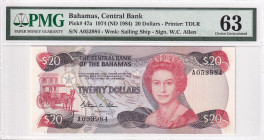 Bahamas, 20 Dollars, 1974, UNC, p47a