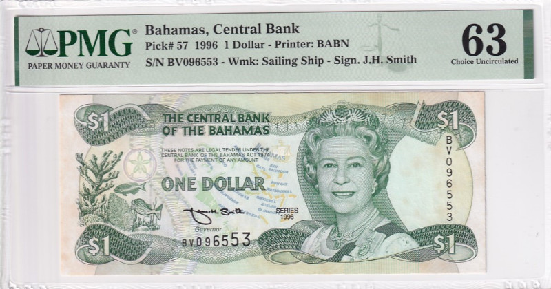 Bahamas, 1 Dollar, 1996, UNC, p57f

PMG 63

Estimate: USD 25-50