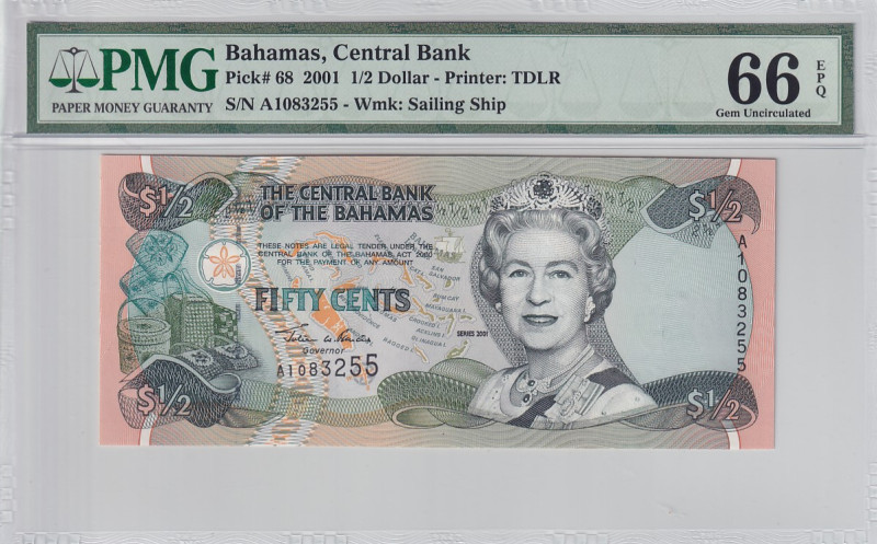 Bahamas, 1/2 Dollar, 2001, UNC, p68

PMG 66 EPQ

Estimate: USD 25-50
