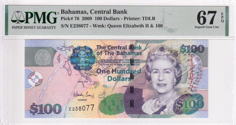 Bahamas, 100 Dollars, 2009, UNC, p76

PMG 67 EPQ, High condition , 10th highes...