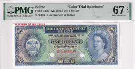 Belize, 1 Dollar, 1974/1976, UNC, p33cts, SPECIMEN