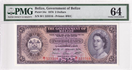 Belize, 2 Dollars, 1976, UNC, p34c