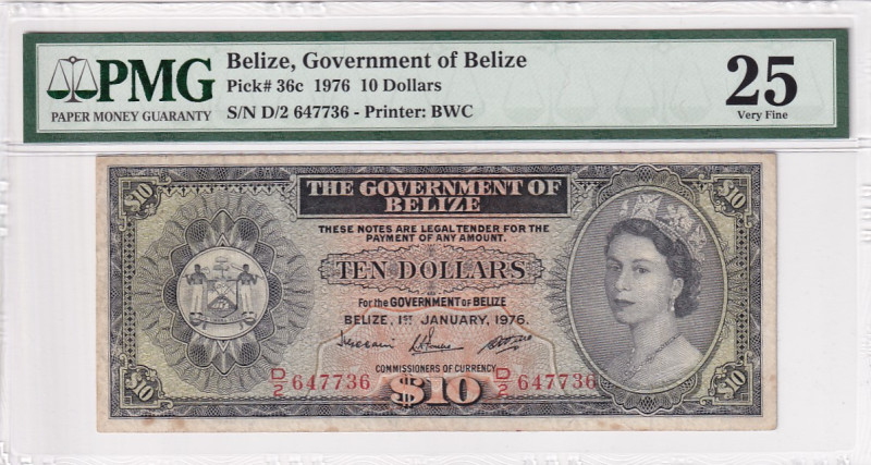 Belize, 10 Dollars, 1976, VF, p36c

PMG 25

Estimate: USD 250-500
