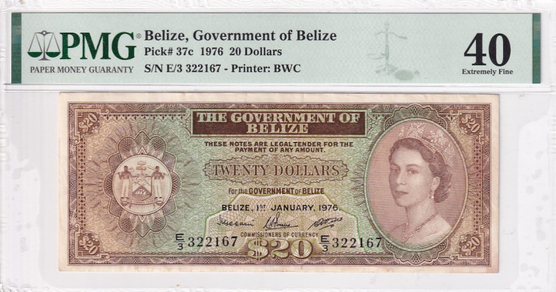 Belize, 20 Dollars, 1976, XF, p37c

PMG 40

Estimate: USD 450-900