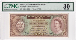 Belize, 20 Dollars, 1976, VF, p37c