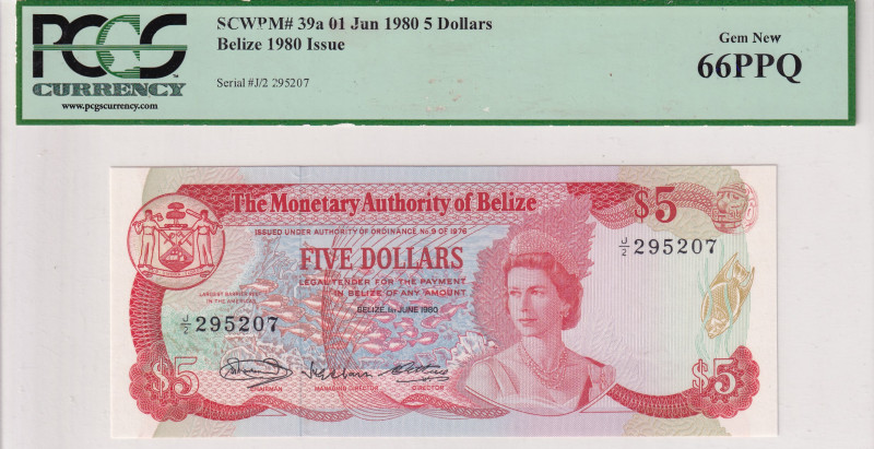 Belize, 5 Dollars, 1980, UNC, p39a

PCGS 66 OPQ

Estimate: USD 200-400