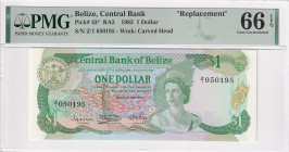 Belize, 1 Dollar, 1983, UNC, p43, REPLACEMENT