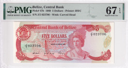 Belize, 5 Dollars, 1989, UNC, p47b