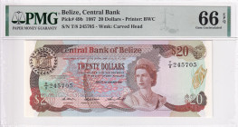 Belize, 20 Dollars, 1987, UNC, p49b