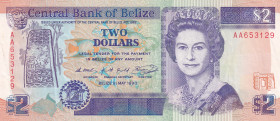 Belize, 2 Dollars, 1990, VF(+), p52a