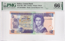 Belize, 2 Dollars, 2007, UNC, p66c