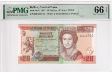 Belize, 20 Dollars, 2017, UNC, p69f