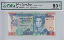 Belize, 100 Dollars, 2016, UNC, p71b