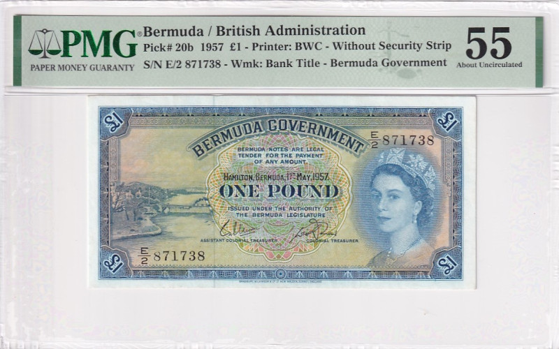 Bermuda, 1 Pound, 1957, AUNC, p20b

PMG 55

Estimate: USD 250-500