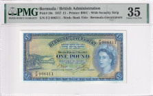 Bermuda, 1 Pound, 1957, VF, p20c