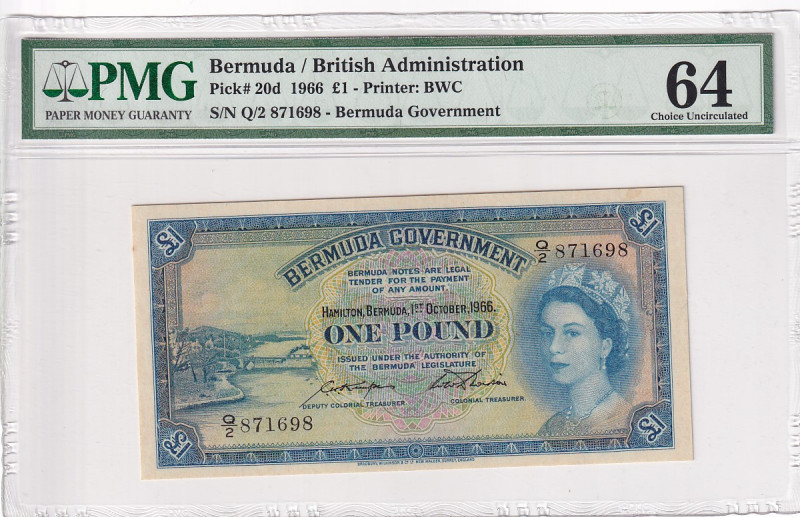 Bermuda, 1 Pound, 1966, UNC, p20d

PMG 64 EPQ

Estimate: USD 300-600