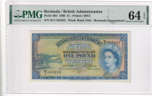 Bermuda, 1 Pound, 1966, UNC, p20d