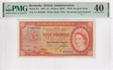 Bermuda, 5 Pounds, 1957, XF, p21c