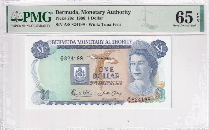 Bermuda, 1 Dollar, 1986, UNC, p28c

PMG 65 EPQ

Estimate: USD 100-200