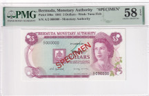 Bermuda, 5 Dollars, 1981, AUNC, p29bs, SPECIMEN