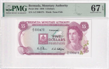 Bermuda, 5 Dollars, 1988, UNC, p29d