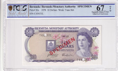 Bermuda, 10 Dollars, 1978, UNC, p30s, SPECIMEN