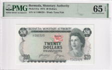 Bermuda, 20 Dollars, 1974, UNC, p31a