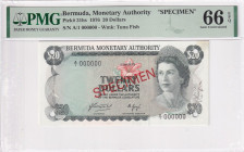 Bermuda, 20 Dollars, 1976, UNC, p31bs, SPECIMEN