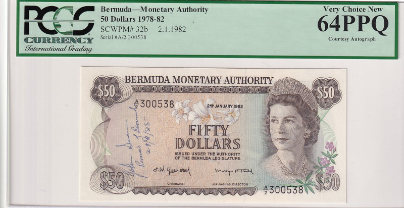 Bermuda, 50 Dollars, 1982, UNC, p32b

PCGS 64 PPQ, Rare

Estimate: USD 750-1...