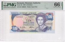 Bermuda, 10 Dollars, 1989, UNC, p36