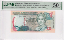 Bermuda, 20 Dollars, 2000, AUNC, p53A