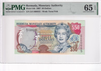 Bermuda, 50 Dollars, 2007, UNC, p54b, Low serial Number
