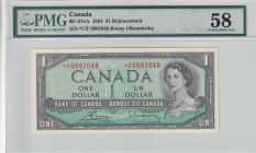 Canada, 1 Dollar, 1954, AUNC, p37cA, REPLACEMENT, SPECIMEN
