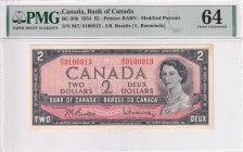 Canada, 2 Dollars, 1954, UNC, p38b