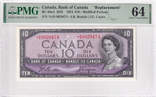 Canada, 10 Dollars, 1954, UNC, p40aA, REPLACEMENT
