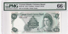 Cayman Islands, 5 Dollars, 1974, UNC, p6a
