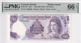 Cayman Islands, 40 Dollars, 1981, UNC, p9a*, REPLACEMENT