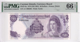 Cayman Islands, 40 Dollars, 1974, UNC, p9a, Low serial Number