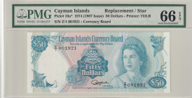 Cayman Islands, 50 Dollars, 1974, UNC, p10a, REPLACEMENT